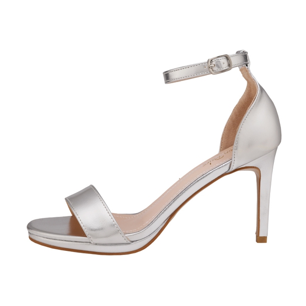 High Heel Pump Sandals - SILVER PU - 1